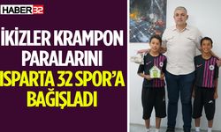 İkizler krampon paralarını Isparta 32 Spor’a bağışladı