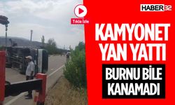 Kamyonet Kaza Yaptı Şans Eseri Yaralı Yok