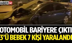 Otomobil bariyere çıktı, 7 kişi yaralandı