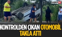 Kontrolden Çıkan Otomobil Takla Attı