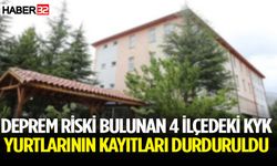 Deprem riski bulunan 4 ilçedeki KYK Yurtlarının kayıtları durduruldu