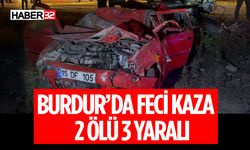 Burdur'da Korkunç Kaza 2 Ölü 3 Yaralı