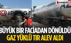 Gaz Yüklü Tır Seyir Halindeyken Alev Aldı