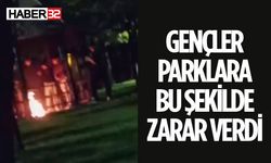 Parkta Ateş Yakarak Tehlike Yarattılar