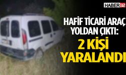 Hafif ticari araç yoldan çıktı, 2 kişi yaralandı