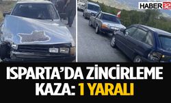 Isparta’da zincirleme kaza: 1 yaralı