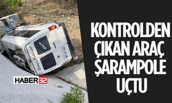 Kontrolden Çıkan Ticari Araç Şarampole Uçtu