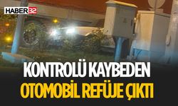 Eğirdir'de Otomobil Refüje Çıktı