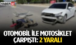 Otomobil ile motosiklet çarpıştı: 2 yaralı