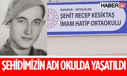 Isparta'nın İlk Güvenlik Şehidinın Adı Okula Asıldı