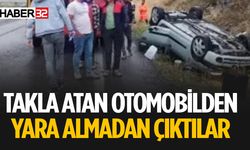 Eğirdir'de Otomobil Takla Attı