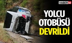 Isparta-Antalya karayolunda yolcu otobüsü devrildi