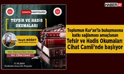 Cihat Camii’nde “Tefsir ve Hadis Okumaları” başlıyor