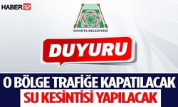 Isparta Belediyesinden önemli duyuru...!