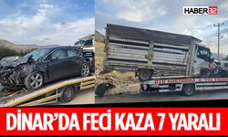 Dinar'da Otomobil İle Kamyonet Çarpıştı 7 Yaralı