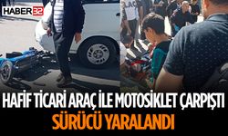 Hafif Ticari Araç İle Motosiklet Çarpıştı Kazada 1 Yaralı