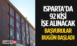 Isparta'da 92 Kişi İşe Alınacak Başvurular Başladı