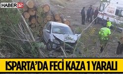 Isparta'da Feci Kaza Sürücü Yaralandı