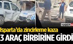 Isparta’da zincirleme kaza: 3 araç birbirine girdi