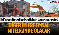 İMO'dan Belediye Meclisinin kararına destek