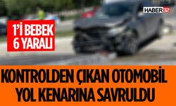 Kontrolden Çıkan Otomobil Yol Kenarına Savruldu