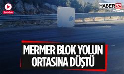 Isparta'da Mermer Blok Yere Düştü