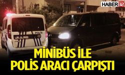 Isparta’da minibüs ile polis aracı çarpıştı