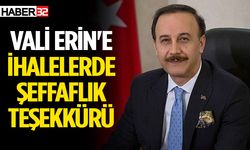 Vali Abdullah Erin'e ihalelerde şeffaflık teşekkürü