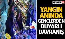 Yangın sırasında gençlerden duyarlı davranış