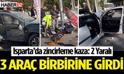 Isparta’da zincirleme kaza : 2 Yaralı