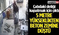 5 metre yükseklikten beton zemine düştü