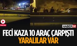 Komşu İlde Zincirleme Kaza 10 Araç Birbirine Girdi