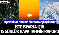 Isparta için 15 günlük hava tahmin raporu