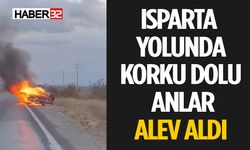 Isparta Yolunda Otomobil Alev Aldı