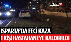 Isparta'da Feci Kaza Sürücü Yaralı