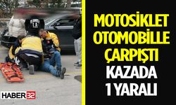 Otomobil İle Motosiklet Çarpıştı Sürücü Yaralandı