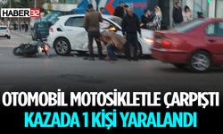 Otomobil İle Motosiklet Çarpıştı 1 Yaralı