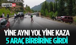 Isparta Yolunda 5 Araç Birbirine Girdi