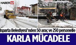 Isparta Belediyesinden karla etkin mücadele...