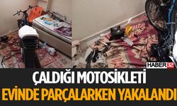 Çaldığı Motosiklet Kendi Evinde Parçalarken Yakalandı