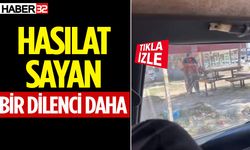 Dilenci Kadın Topladığı Paraları Sayarken Kameraya Yakalandı