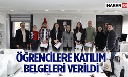 Öğrencilere Katılım Belgeleri Verildi