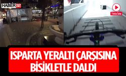 Isparta’da Bisikletli Sürücüden Riskli Hareketler