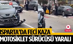 Isparta'da Motosiklet İle Otomobil Çarpıştı 1 Yaralı