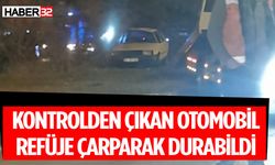 Kontrolden Çıkan Otomobil Refüje Çarptı