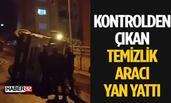 Isparta'da Temizlik Aracı Devrildi