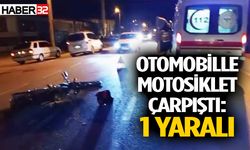 Otomobille motosiklet çarpıştı: Sürücü yaralandı