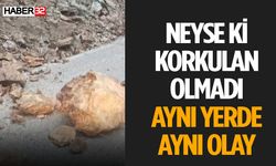 Isparta'da Kopan Dev Kayalar Yola Düştü