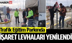 Çocuk Trafik Eğitim Parkında İşaret Levhaları Yenilendi