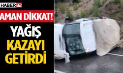 Isparta – Antalya karayolunda kaza: Araç yan yattı